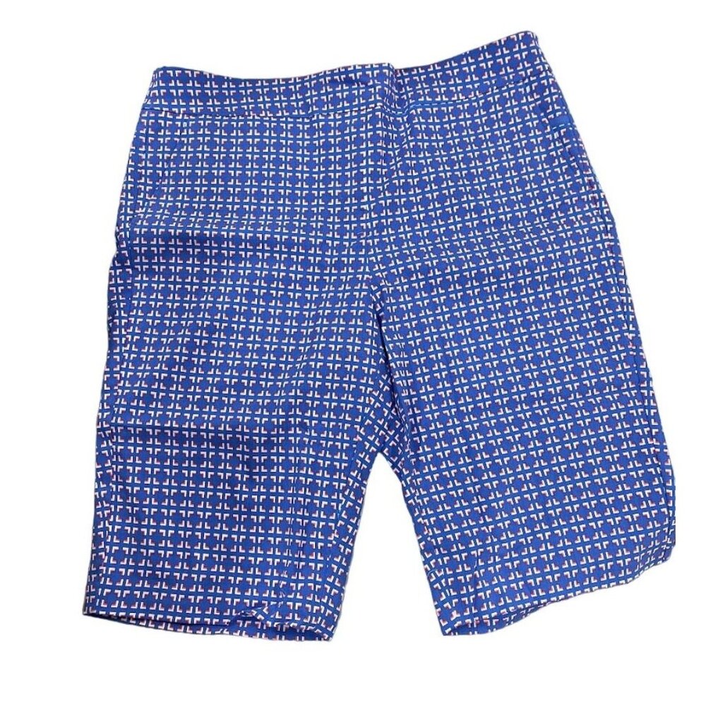 EP Pro Women's Open Squares Print Shorts- Sail Blue Multi  Size MD